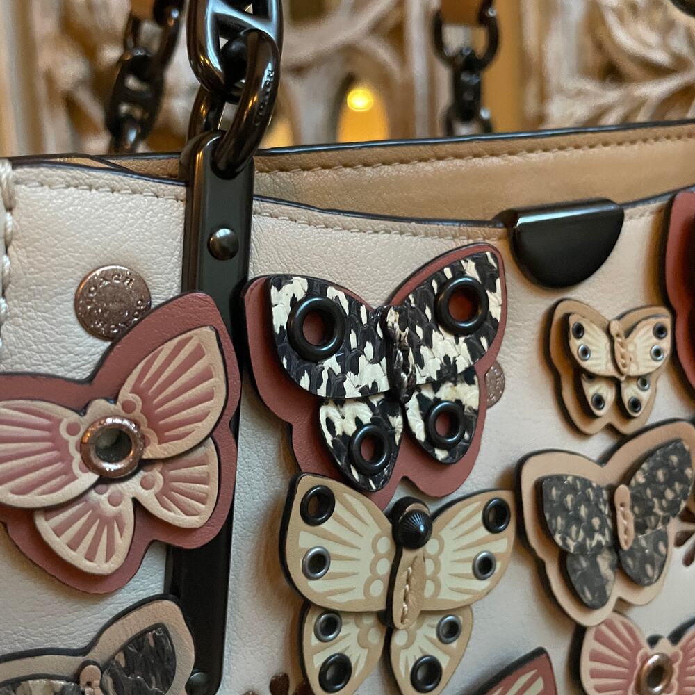 Rare Coach Dreamer Butterfly Appliqué Satchel 69553 | Snakeskin Collectible - Picture 7 of 14